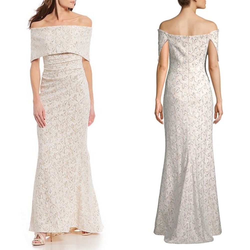 VINCE CAMUTO OFF SHOULDER LACE GOWN 🆕